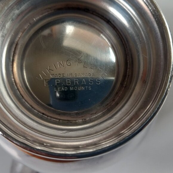 Silver Plated Cream & Sugar Service Vintage Viking Plate EP on Brass Hollowware - Picture 9 of 14